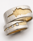 Heather and Sean Sound Wave Wedding Rings