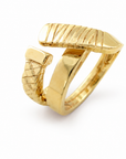 Double Wrap Hockey Stick Ring Gold