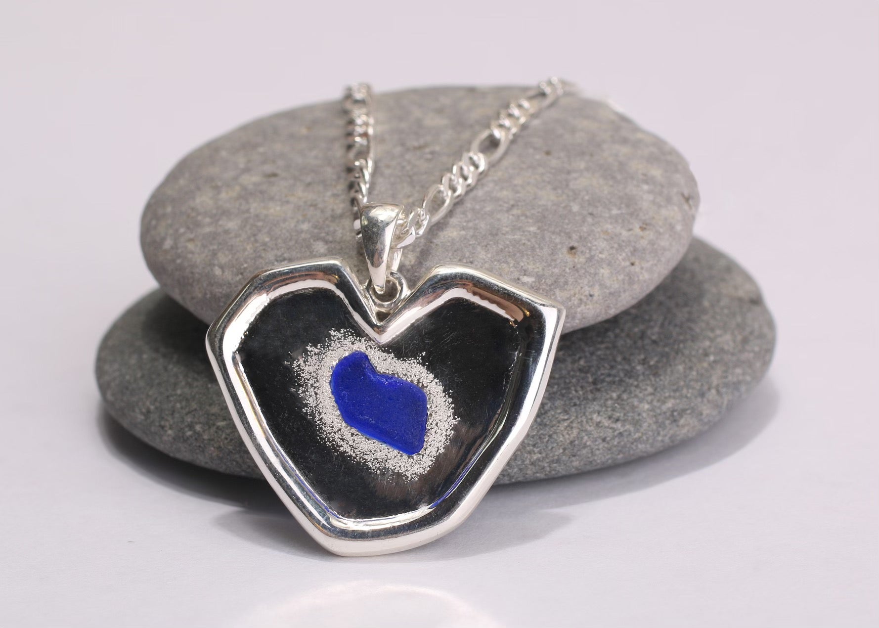 Sea glass hot sale heart necklace