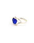 Jolene blue sea glass heart ring