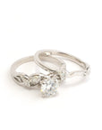 Jynelle engagement ring and form fit Wedding band
