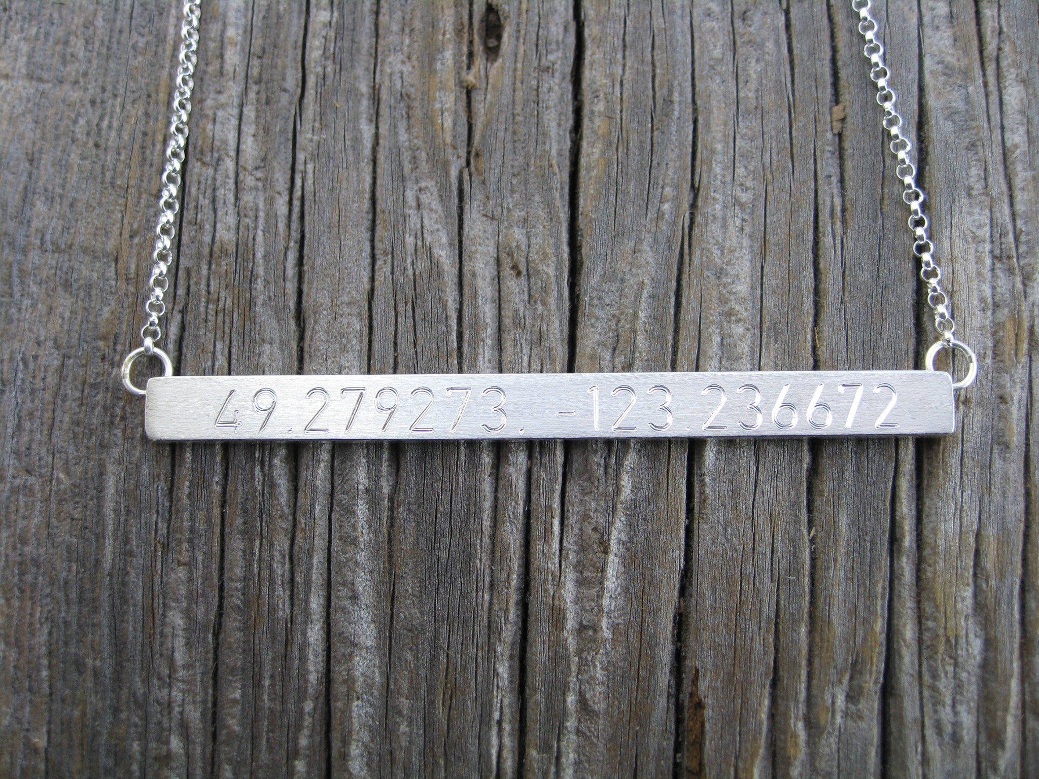 Necklace with deals location coordinates