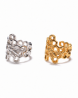 large honeycomb bee ring