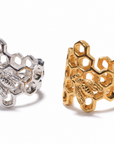 large honeycomb bee ring