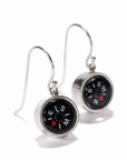 mini working compass earrings