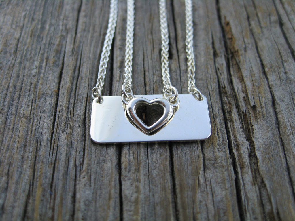 connected sweet heart necklaces