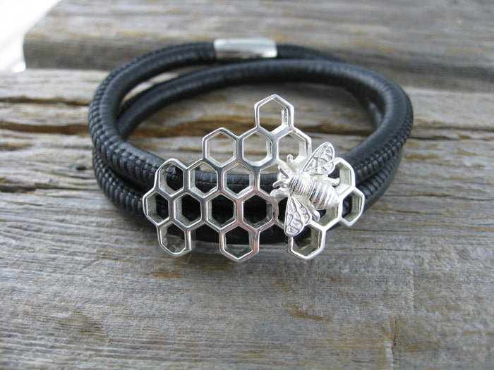 honeycomb bee bracelet