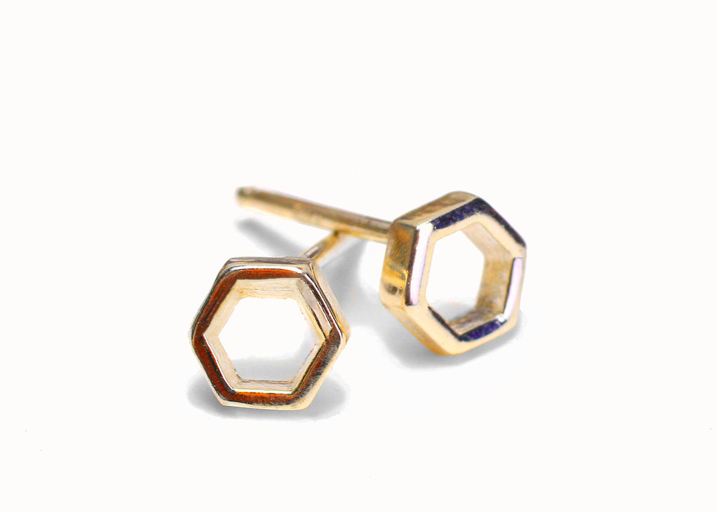 single honeycomb earrings